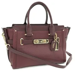 COACH 2WAY ショルダーバッグ トートバッグ レザー ボルドー F1680