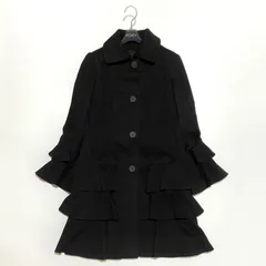 Loro Piana ロロピアーナ カシミヤ ロングコート フリル フレア 袖フリル ブラック フリーサイズ FREE