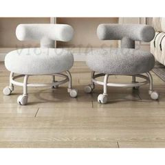 椅子 低い スツール キャスター付 リビング お洒落 ローチェア ロータイプ 背もたれ 作業用 360°回転可能 柔らかい 高反発 多機能