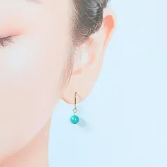 12月誕生石　ターコイズ　シンプルデザインの小さめイヤリング・ピアス　小粒　トルコ石　アレルギー対応
