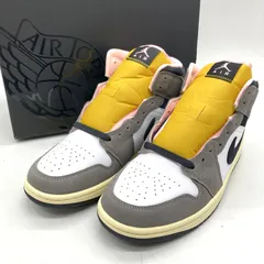 Nike ナイキ スニーカー Air Jordan 1 Mid Cave Stone HQ2011-100 美品 箱付 タグ付 エアジョーダン1 26.5cm グレー ホワイト 靴 B15411◆