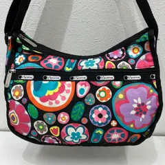 6828　LeSportsac レスポートサック　ショルダーバッグ　クラシックホーボー　ブラック　黒　花柄　フラワー　レディース　軽量　カジュアル　シンプル
