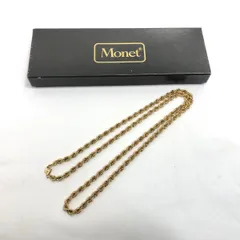 MONET モネ ツイストチェーンネックレス 74cm ゴールドカラー ロープチェーン ロングネックレス　■
