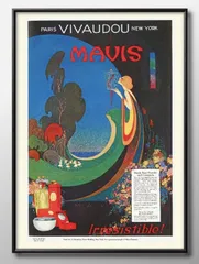 04521パリ ビンテージ MAVIS VIVAUDOU A3 サイズ ポスター アート おしゃれ 絵画 インテリア 北欧 イラスト マット紙 艶消し アートパネル 額 フレーム デザイン 壁掛け ギフト 新築祝い ディスプレイ