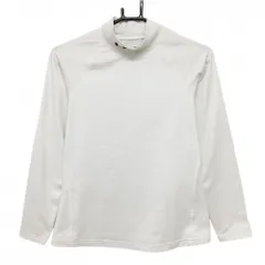 【美品】アンダーアーマー ハイネックインナーシャツ 白系 裏地白×ライトグレー総柄 レディース LG/G/G ゴルフウェア UNDER ARMOUR