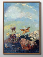 03662オディロン ルドン 蝶 A3 サイズ ポスター アート おしゃれ 絵画 インテリア 北欧 イラスト マット紙 艶消し アートパネル 額 フレーム デザイン 壁掛け ギフト 新築祝い ディスプレイ 