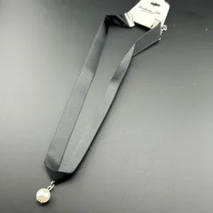 【新品】アクセサリー ネックレス チョーカー ホワイト×シルバー×ブラック 可愛い シンプル◆