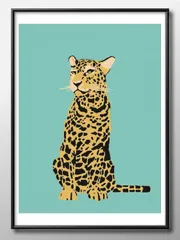 06449チーター 動物 アニマル A3 サイズ ポスター アート おしゃれ 絵画 インテリア 北欧 イラスト マット紙 艶消し アートパネル 額 フレーム デザイン 壁掛け ギフト 新築祝い ディスプレイ