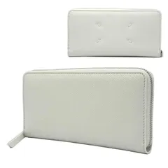 【新品】メゾンマルジェラ SA2UI0006 P4745 T1003 (ホワイト系) 財布 長財布 Maison Margiela レザー 4ステッチ アコーディオン ラウンド ジップ ウォレット レディース