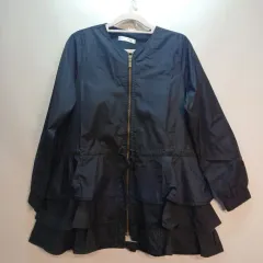 JIUNZ フリル装飾 ブラック ロング ジャケット 90 95サイズ 春 秋 512042