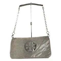 TORY BURCH(トリーバーチ) ショルダーバッグ - グレーベージュ×黒 チェーンショルダー