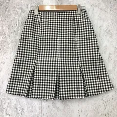 one after another NICE CLAUP ワンアフターアナザー ナイスクラップ テニサー スカート ギンガムチェック ブラック ホワイト Fサイズ □〇
