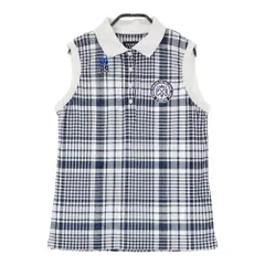 サイズ：0 PEARLY GATES パーリーゲイツ  ノースリーブポロシャツ チェック柄 ネイビー系 [240101542857] ゴルフウェア レディース ストスト