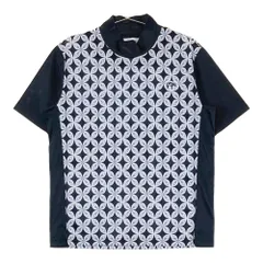 サイズ：M EFFICACE エフィカス  デザイン切替 ハイネック半袖Tシャツ 総柄 ブラック系 [240101542921] ゴルフウェア メンズ ストスト