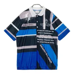 サイズ：48 MARK&LONA マークアンドロナ 2025年モデル メッシュ 半袖ポロシャツ スカル 総柄 ブルー系 [240101579218] ゴルフウェア メンズ ストスト