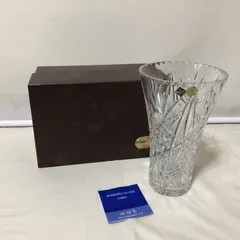 ★357　未使用　ボヘミア　クリスタルガラス　花瓶　BOHEMIA GLASS LASKA　
