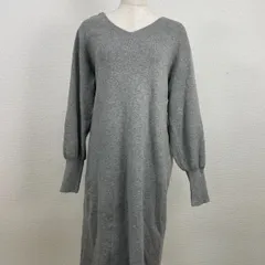 Mila Owen ミラオーウェン ニットワンピース F グレー Vネック ロング丈　20251121-0015