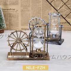 ハンドメイド ランドマーク 観覧車 レジン ブラウン 砂時計 インテリア イギリス風 アンティーク 英国 雑貨 レトロ アンティーク風 古物