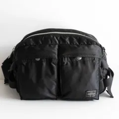 【美品】PORTER 【タンカー ナイロン ウエストバッグ】ポーター ブラック ボディバッグ 25111285