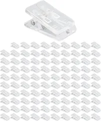 RENASYS クリアクリップ ミニ 透明 100個セット プラスチック 多機能 オフィス 学校 大容量 (テープなしタイプ)