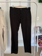 ユニクロ スリムフィット ブラック コットン パンツ