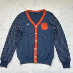 PEARLY GATES 切り替えカーディガン　ボーダー　ネイビーオレンジ