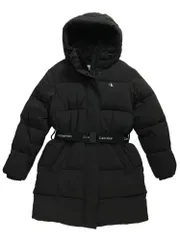 Calvin Klein (カルバンクライン) フード ベルト付き ミッドウェイト ロング丈 パファー コート