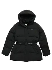 Calvin Klein (カルバンクライン) フード ベルト付き ミッドウェイト ミドル丈 パファー コート