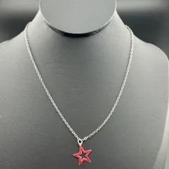 【新品】アクセサリー ネックレス シルバー×ホワイト 星 シンプル キレイ◆