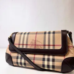✨ABランク　BURBERRY　Shadow Horse　PRORSUM　Nova Check　Handbag　One-shoulder bag　Leathe　PVC　「9EL」