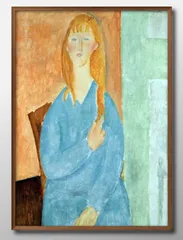 08152アメデオ モディリアーニ Girl in Blue A3 サイズ ポスター アート おしゃれ 絵画 インテリア 北欧 イラスト マット紙 艶消し アートパネル 額 フレーム デザイン 壁掛け ギフト 新築祝い ディスプレイ 