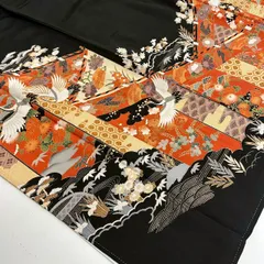 黒留袖 金駒刺繍 鶴 金彩 五つ紋 比翼 正絹 着物 MK-1845
