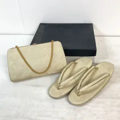 【良品】草履 バッグ セット ゴールド 金 波紋様 流線 織地 Mサイズ 23cm クラッチ チェーン 留袖 訪問着 色無地 結婚式 式典 パーティー フォーマル 礼装用 和装 小物 上品 大人 管理番号W0250