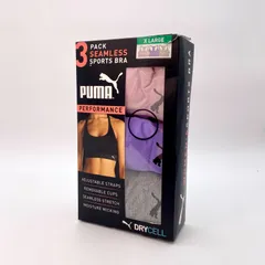 プーマ puma スポーツブラ 3枚組 アソート XLサイズ 下着 フィットネス ヨガ ジム用 スポーツ トレーニング用下着