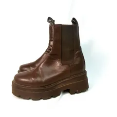 EVOL イーボル 2段ソール厚底サイドコアブーツ ブラウン Sサイズ ◇〇