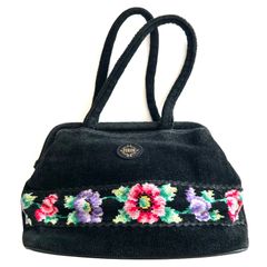 フェイラー　がま口ハンドバッグ　花柄　訳あり