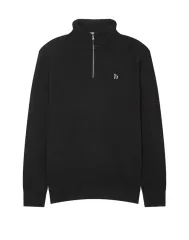 HAZZYS ヘジス メンズ コットン ニット組織 長袖Tシャツ ブラック 95 新品