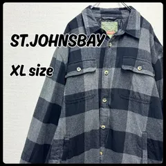 ST.JOHNSBAY トップス 長袖シャツ ネルシャツ ブラック XLサイズ チェック柄 USA古着 アウトドア メンズ