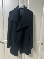 正規品 The HANDSOME TIME TIME メンズ ファッショナブル ウールコート ブラック