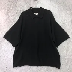 MONO-MART モノマート 半袖 ニット ポロシャツ ブラック Lサイズ □〇のサムネイル