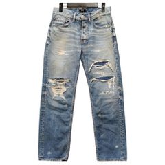 TMT ティーエムティー クラッシュ ダメージ加工 デニムパンツ ブルー系