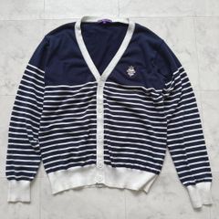 BEAMS GOLF ボーダー カーディガン 紺 M - メルカリ