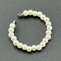 【新品】アクセサリー 指輪 リング シルバー ホワイト カラー フェイク パール デザイン シンプル キレイ◆