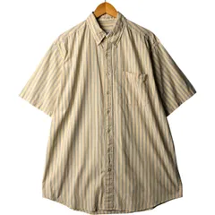 古着 90~00年代 エルエルビーン L.L.Bean マルチストライプ 半袖 ボタンダウン ストライプシャツ メンズL相当/eaa574034