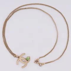 CHANEL ポイントラインストーン ココマーク ネックレス 42cm ゴールド