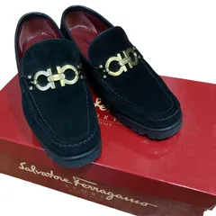 m141 Salvatore Ferragamo サルヴァトーレフェラガモ ガンチーニ ローファー 革靴 スエード 箱 袋 ゴールド金具