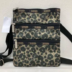 6980　良品　LeSportsac レスポートサック　ARMY CHEETAH　アーミーチーター　KASEY　ケイシー　廃盤　3zip　ショルダーバッグ　サコッシュ　ポシェット　アニマル　チーター　レオパード　ショルダーバッグ　クロスボディ　グリーン