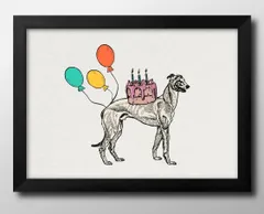 10344犬 イヌ DOG イラスト A3 サイズ ポスター アート おしゃれ 絵画 インテリア 北欧 イラスト マット紙 艶消し アートパネル 額 フレーム デザイン 壁掛け ギフト 新築祝い ディスプレイ