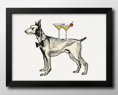 10343犬 イヌ DOG イラスト A3 サイズ ポスター アート おしゃれ 絵画 インテリア 北欧 イラスト マット紙 艶消し アートパネル 額 フレーム デザイン 壁掛け ギフト 新築祝い ディスプレイ