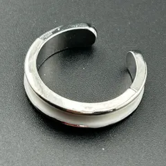 【新品】アクセサリー 指輪 リング シルバー×ホワイト カラー 太め デザイン シンプル◆